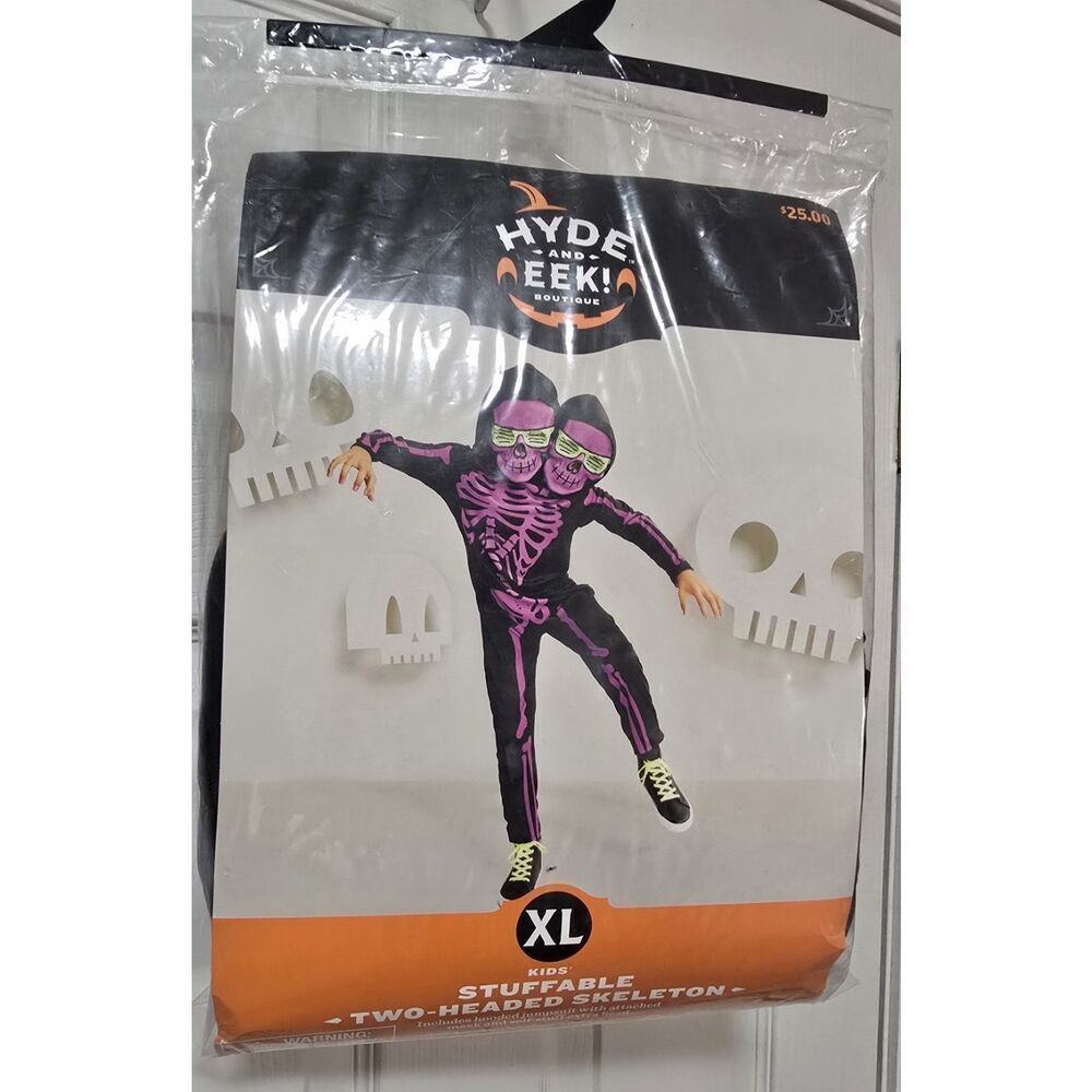 Halloween Costume Hyde Eek Kids Stuffable Two Headed Skeleton XL New